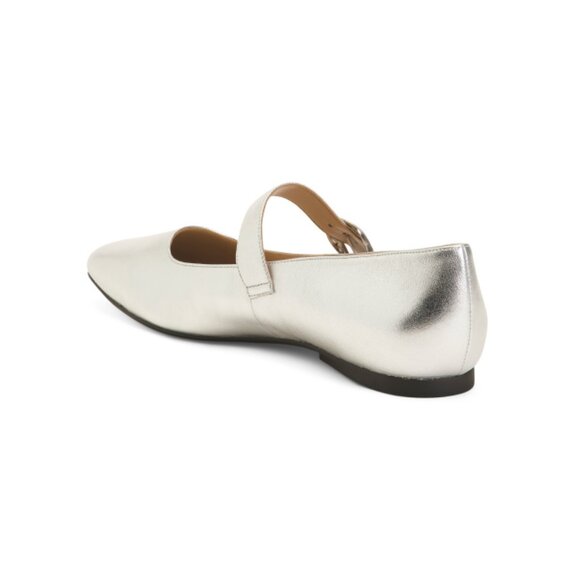 27 EDIT NATURALIZER Silver Leather Carter Comfort Flats - Picture 2 of 2